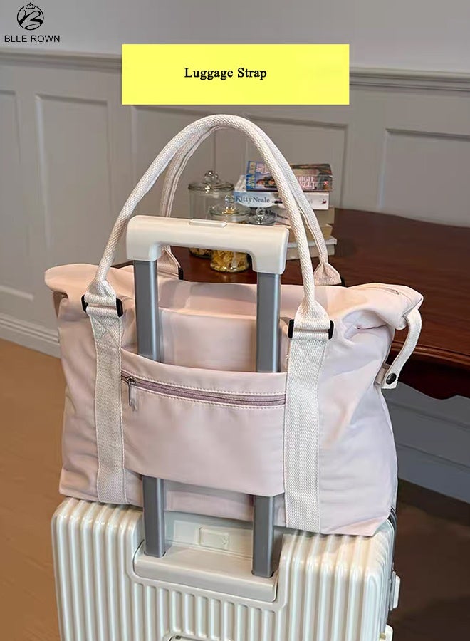 بليه روان شنطة سفر نسائية كبيرة خفيفة مقاومة للماء شنطة كتف مع حزام خلفي للتثبيت على حقيبة السفر - Image 2