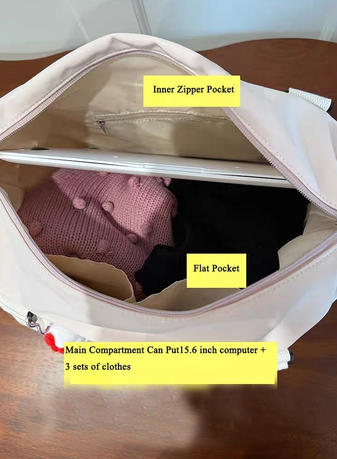 بليه روان شنطة سفر نسائية كبيرة خفيفة مقاومة للماء شنطة كتف مع حزام خلفي للتثبيت على حقيبة السفر - Image 5