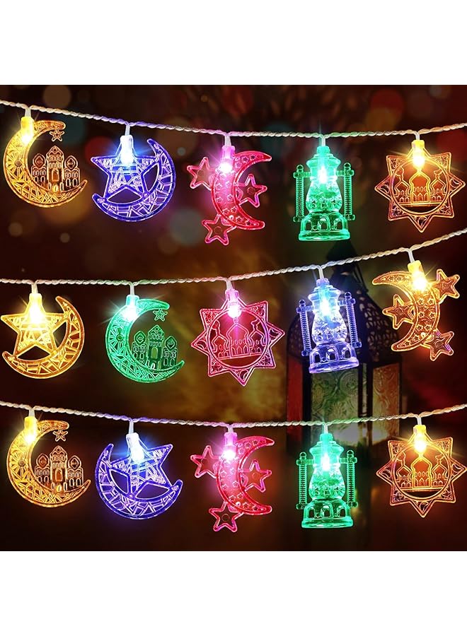 The Bros 3M 20 Led String Lights,Festival Decorative Lights,Star Moon Castle Lantern String Lights with Battery Box,LED Stars Moon Lights Decorations for Home,Curtain,Outdoor Party (Multicolour)  - Image 1