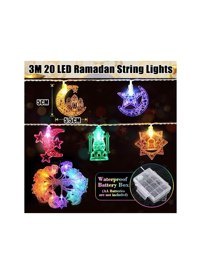The Bros 3M 20 Led String Lights,Festival Decorative Lights,Star Moon Castle Lantern String Lights with Battery Box,LED Stars Moon Lights Decorations for Home,Curtain,Outdoor Party (Multicolour)  - Image 4