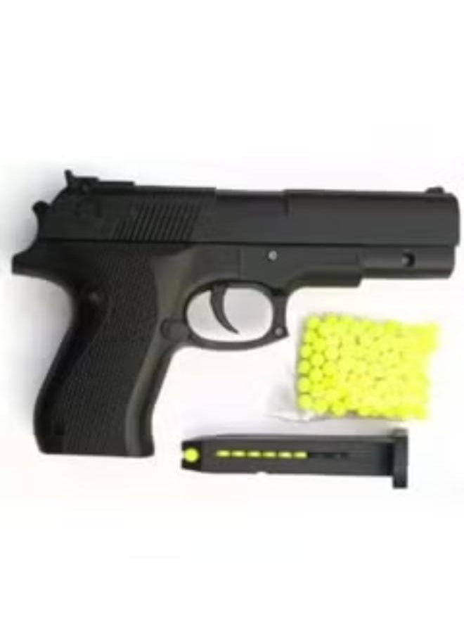 null - Hand Gun Pistol Without Brief Case Toy Gun for Kids with 7-10 Pieces Plastic Bullets Black - Image 1