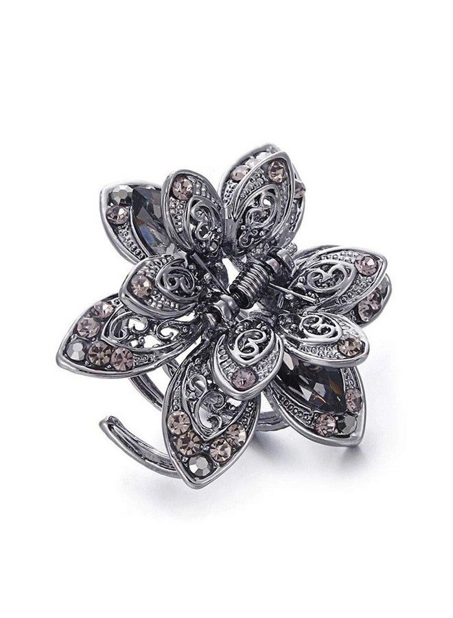 Teensery 2 Pcs Mini Metal Rhinestone Hair Claw Clips Vintage Crystal Hair Jaw Clamps Non Slip Hair Barrette Hair Grip Hair Accessories For Women And Girls - Image 5