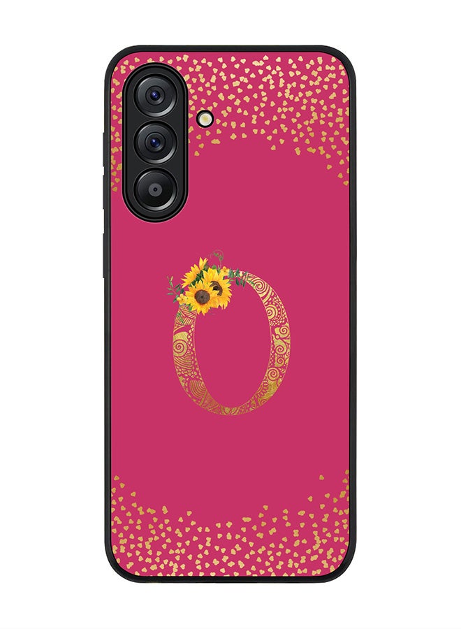 Stylizedd For Samsung Galaxy A56 5G Case,Slim fit Camera Protection, Shockproof Thin Phone cover  - Custom Floral Monogram - O ( Deep Pink ) - Image 1