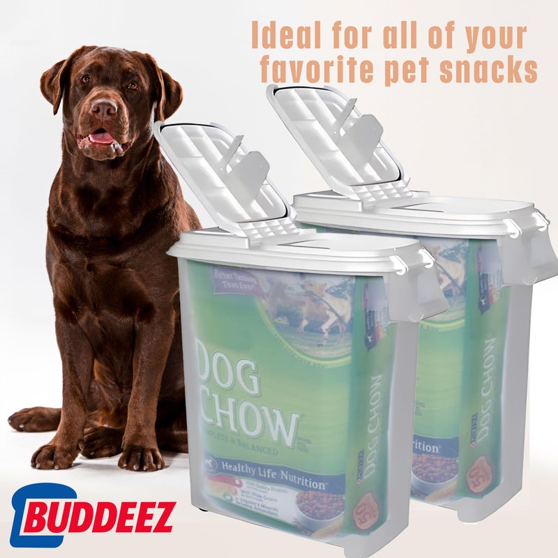 Buddeez Airtight Pet Food Storage Container - 50 QT/50 LB Capacity Dog Food Storage Container, Cat Food Container, Bird Seed Storage Container, Rolling Storage Bin, Air Tight with Handle & Scoop - Image 3
