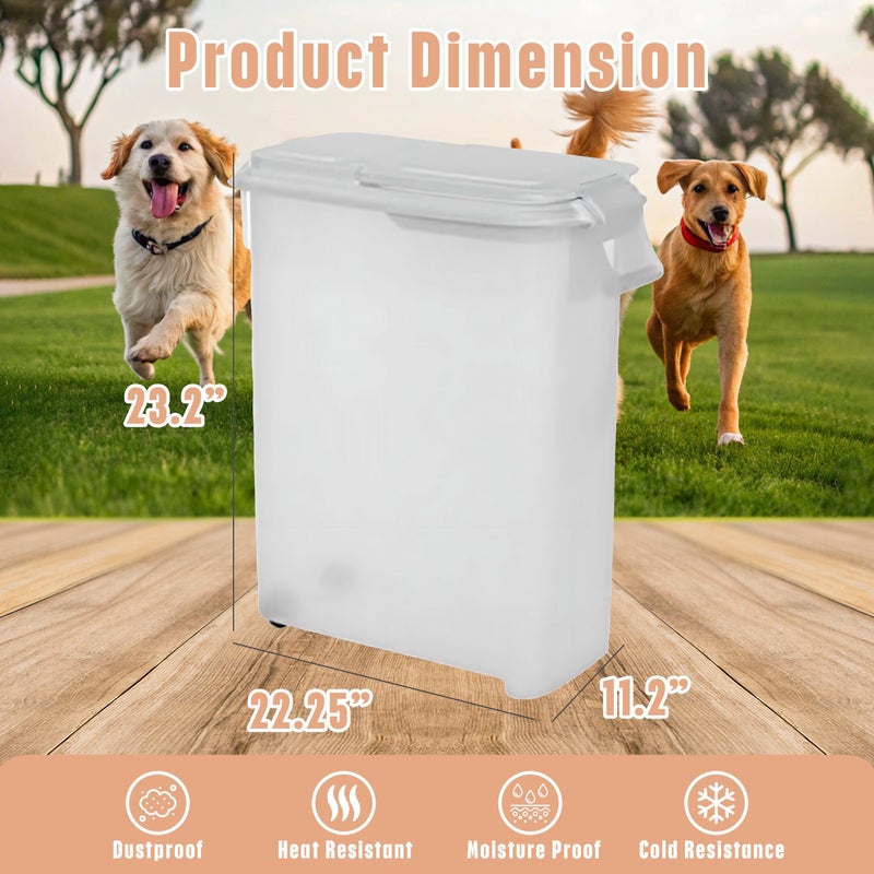 Buddeez Airtight Pet Food Storage Container - 50 QT/50 LB Capacity Dog Food Storage Container, Cat Food Container, Bird Seed Storage Container, Rolling Storage Bin, Air Tight with Handle & Scoop - Image 4