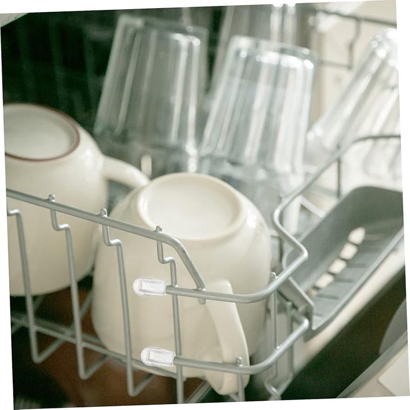 Transparent Round Dishwasher Rack Caps 200pcs Prevent Scratches Easy Install - Image 3