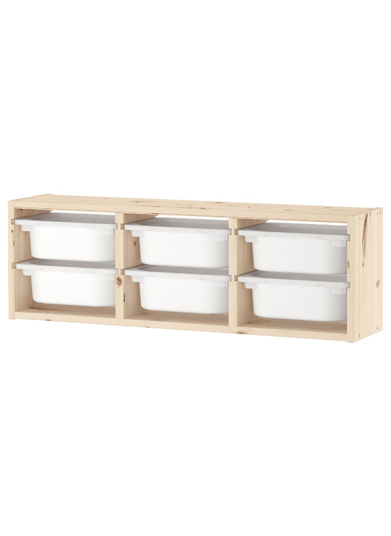 Trofast Wall Storage, Light White Stained Pine & White, 93X21X30 Cm 