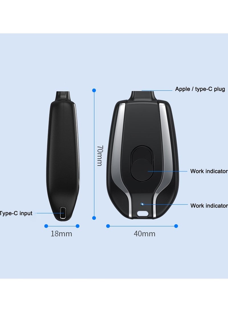 Keychain Mini Power Bank Portable Power Bank Mini Powerbank For Iphone Android TYPE-C Emergency Power