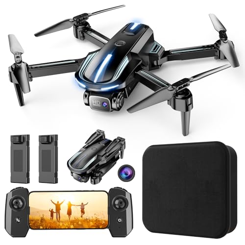 Drone with Camera for Adults Beginners Kids Fun 1080P Foldable Mini Drone for Exciting Indoor Outdoor Play RC Quadcopter with 2 Batteries One Key Start Easy to Fly Altitude Hold 3D Flips