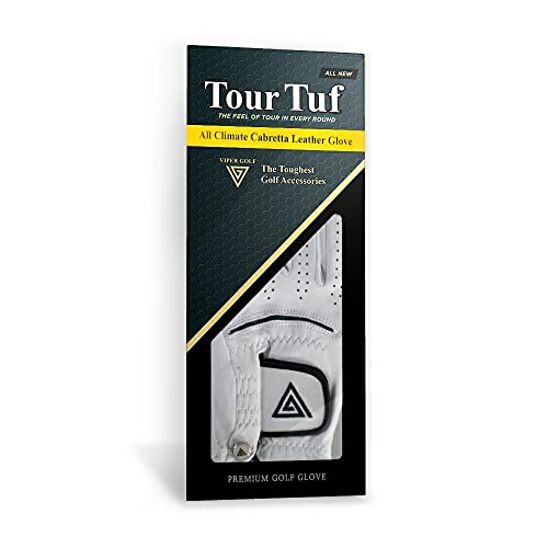 Viper Golf Men's TourTuf 2.0 Cabretta Leather Golf Glove - Left Hand (White, Medium) - Image 2