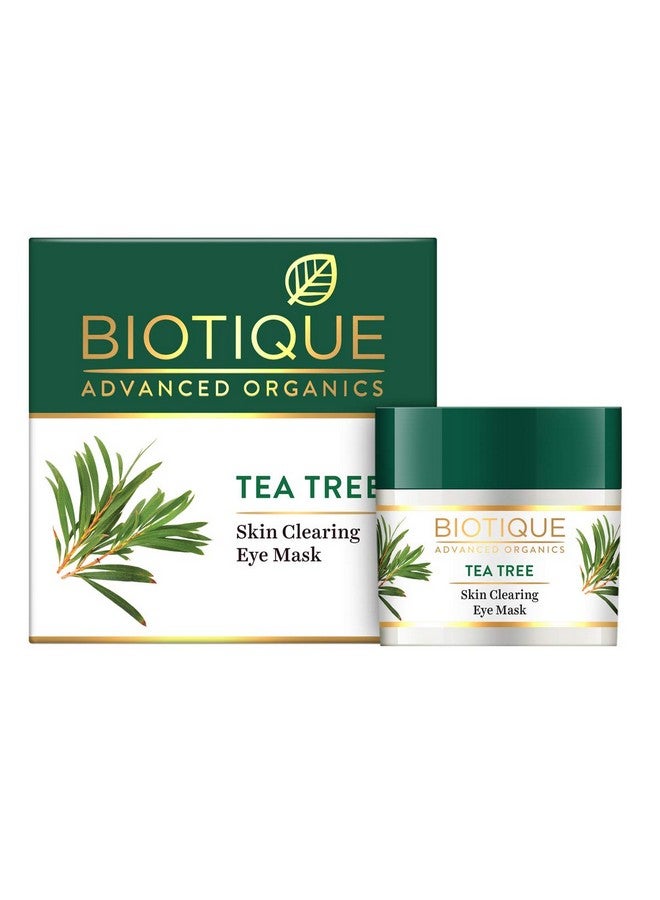 Biotique Tea Tree Skin Clearing Eye Mask, Green, 15 g - Image 1