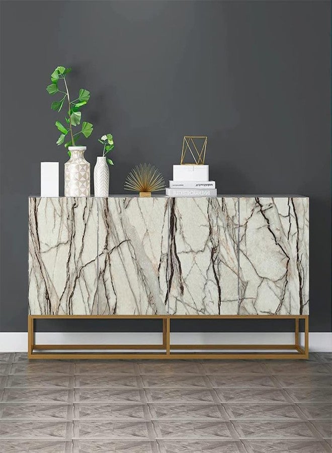 VYNOX Black Shade Marble Wallpaper, Glossy Self Adhesive Vinyl Wall Sticker for Kitchen, Furniture, Almirah, Table, Wardrobe, Wall, Waterproof & Removable - Image 2