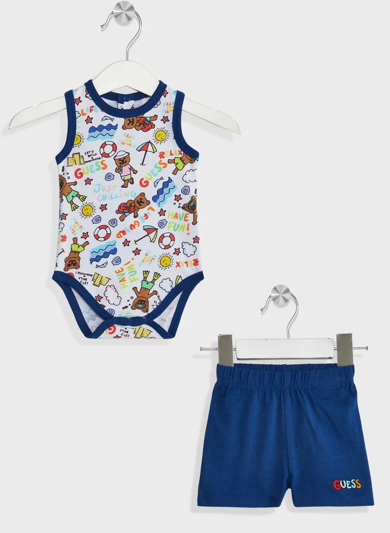 GUESS Infant Summer Days Bodysuit & Shorts Set