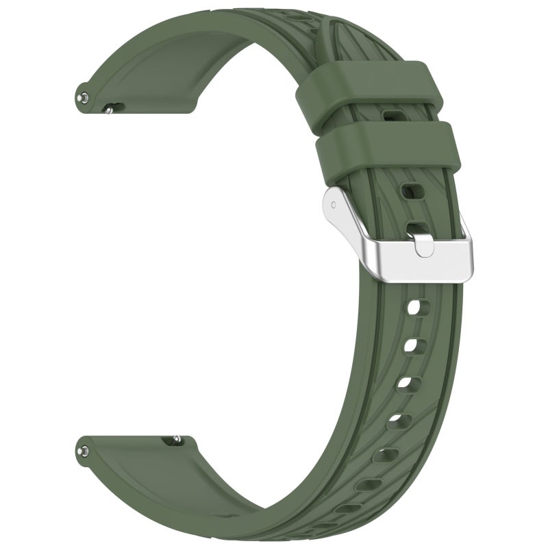 S-TOP For Garmin Forerunner 255S Stripe Texture 18mm Silicone Watch Band(Dark Green) - Image 2