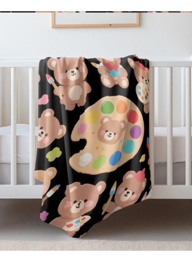 general Baby and children's cartoon flannel thin blanket (warm and comfortable, suitable for sleep, game use) 70cm*100cm - Image 1