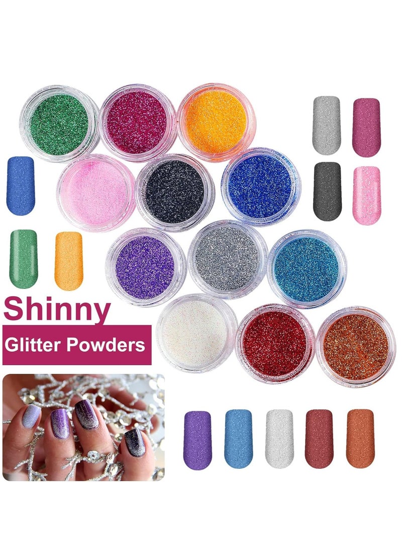 Acrylic Nail Kit with Everything, 12 Colors Acrylic Powder Brush, Liquid Acrylic Powder, Gel Nail Polish Kit with Everything Professional for Beginners - Image 2