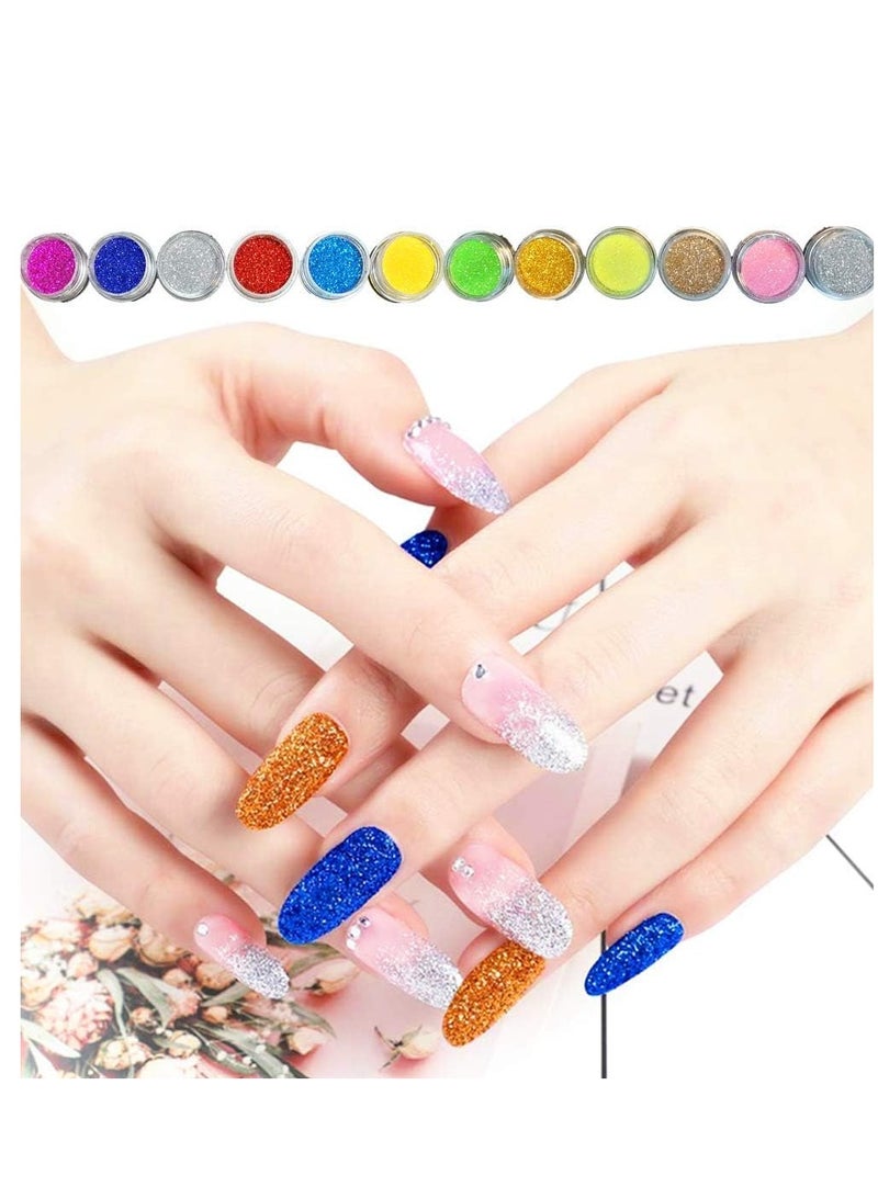 Acrylic Nail Kit with Everything, 12 Colors Acrylic Powder Brush, Liquid Acrylic Powder, Gel Nail Polish Kit with Everything Professional for Beginners - Image 4