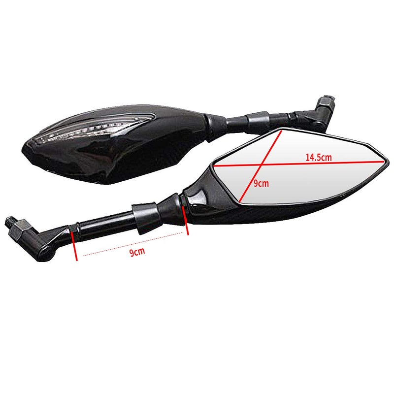 OKSTNO Universal Motorcycle Indicator 10mm 8mm Rear View Side Mirrors Integrated LED Turn Signals Fit for Street Bikes Cruiser Scooters - Image 2