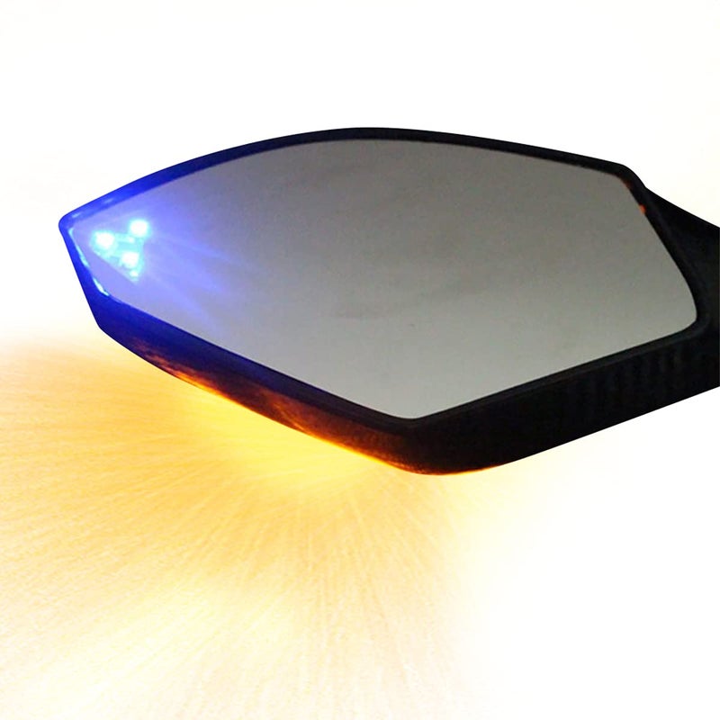 OKSTNO Universal Motorcycle Indicator 10mm 8mm Rear View Side Mirrors Integrated LED Turn Signals Fit for Street Bikes Cruiser Scooters - Image 3