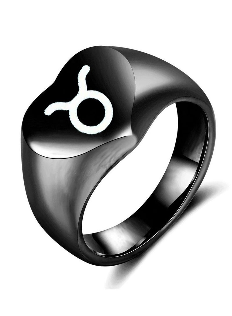 Loquat Stainless Steel Solid Polished Signet Ring