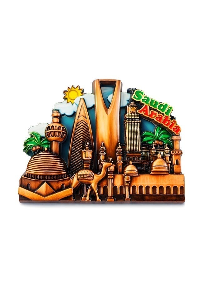ARAB SOUVENIRS 3pcs Set Premium Saudi Arabia Metal Fridge Magnet – Iconic Landmarks Design Featuring Kingdom Tower, Faisaliyah, Abraj Al Bait, Camels & Palm Trees – Souvenir Gift for Tourists, Collectors - Image 4