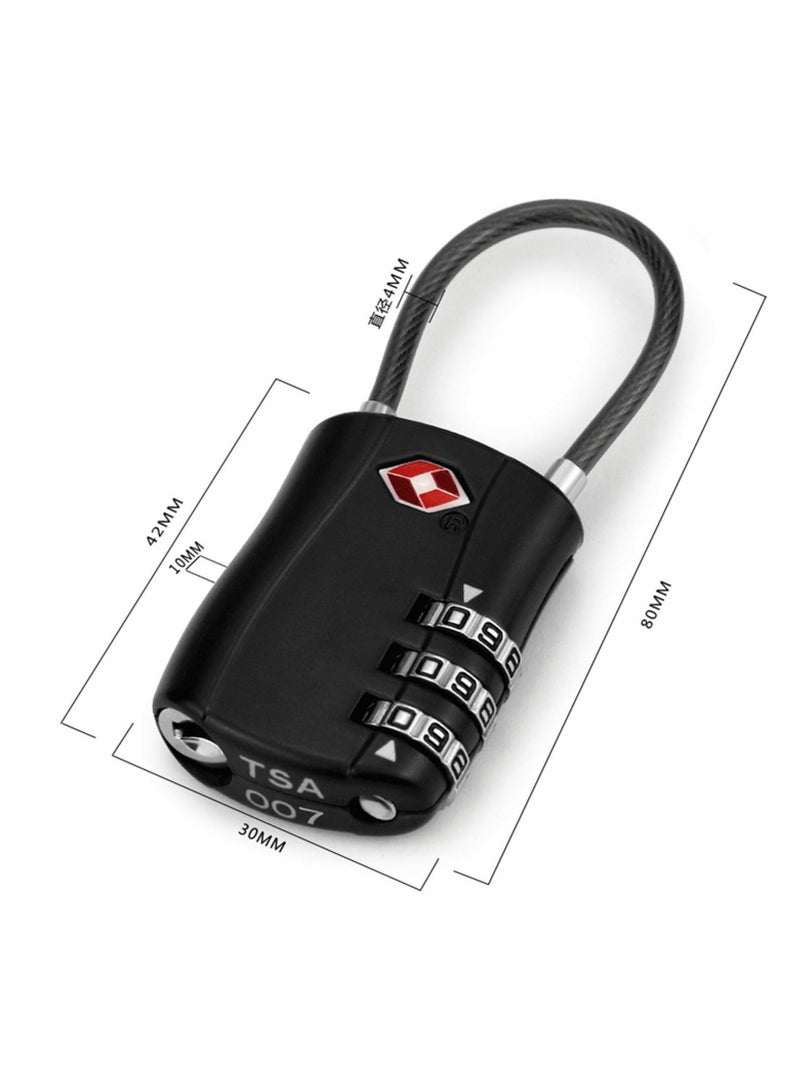 SYOSI Suitcase Locks Luggage Locks, TSA Approved Luggage Lock, Zinc Alloy Security Padlock, 3-Dial Combination Padlock for Luggage, Suitcases, Backpacks, Duffle Bag Laptop Camera Bag 2Pcs - Image 2