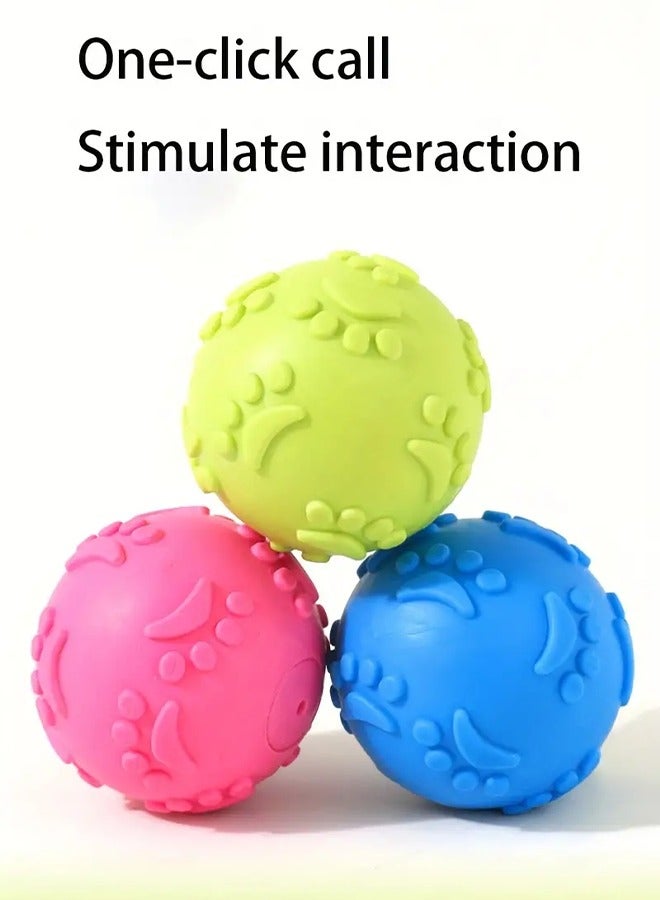 1 PC Dog Ball Toys High Bounce Rubber Dog Balls, Durable Solid Interactive Ball, Resistant Teeth Training Dog Toys for Small Medium Large Dog Puppy Water Jump Fetch Play(color random) - Image 2