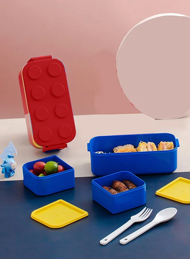 LITTLE SURPRISE BOX Little Surprise Box,2Pcs Rectangle Red Lego Lid Bpa Free Plastic Kids Lunch Box Plus Cup Bottle For Kids
