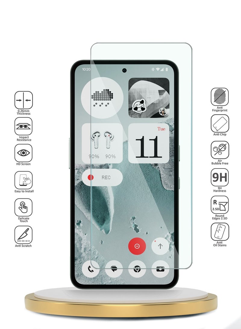 دبليو تيك واقٍ للشاشة من زجاج مقوى 9H 2.5D بطول حواف منحنية مخصص لهاتف Nothing CMF Phone 2 Pro 5G من سلسلة WTech Premium 2025 - شفاف - Image 2