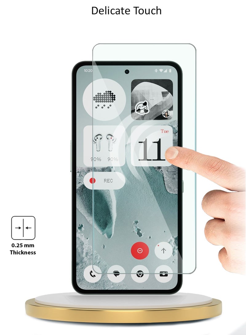 دبليو تيك واقٍ للشاشة من زجاج مقوى 9H 2.5D بطول حواف منحنية مخصص لهاتف Nothing CMF Phone 2 Pro 5G من سلسلة WTech Premium 2025 - شفاف - Image 3
