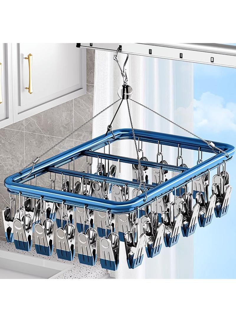 Aluminum alloy sock drying rack, clothes drying rack, balcony clip, multifunctional underwear sock rack - Image 1
