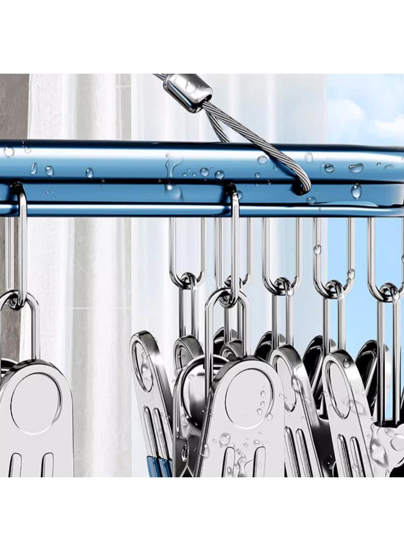 Aluminum alloy sock drying rack, clothes drying rack, balcony clip, multifunctional underwear sock rack - Image 4