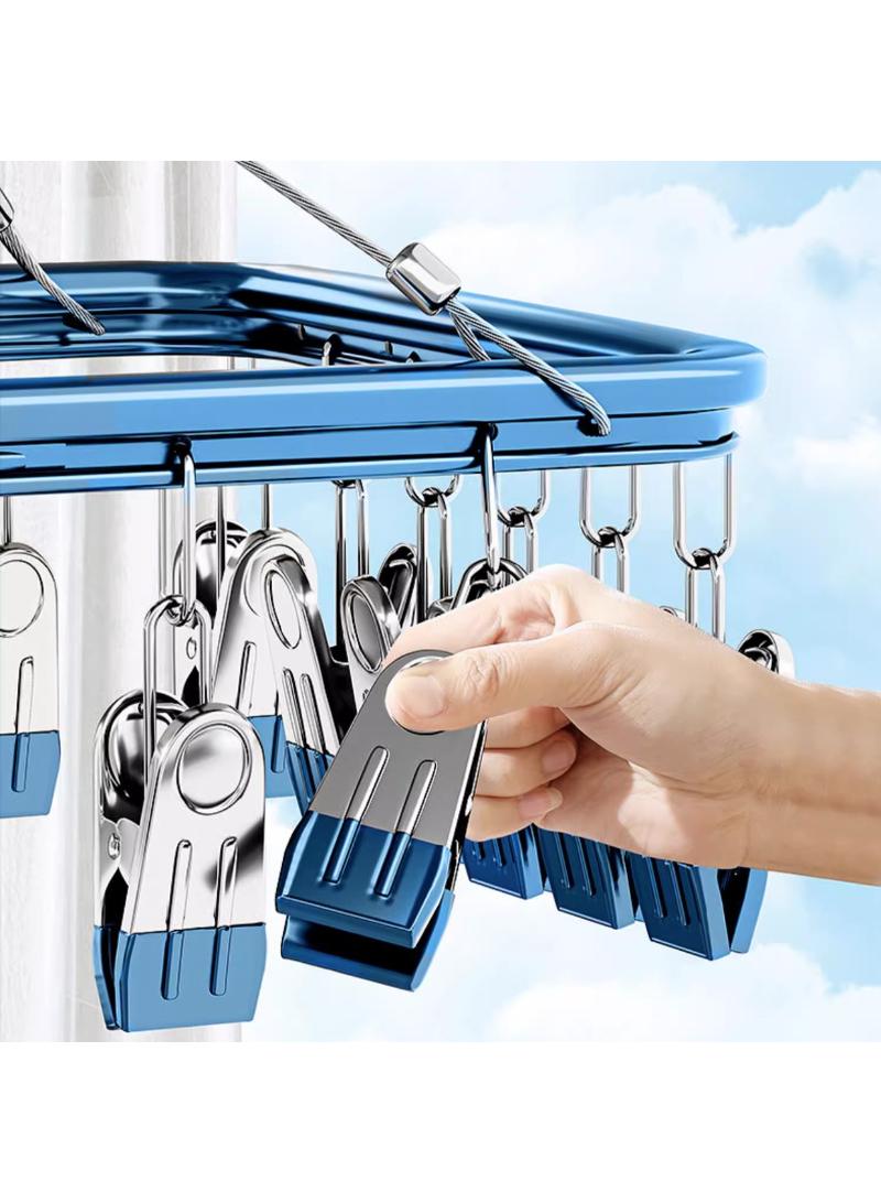 Aluminum alloy sock drying rack, clothes drying rack, balcony clip, multifunctional underwear sock rack - Image 2