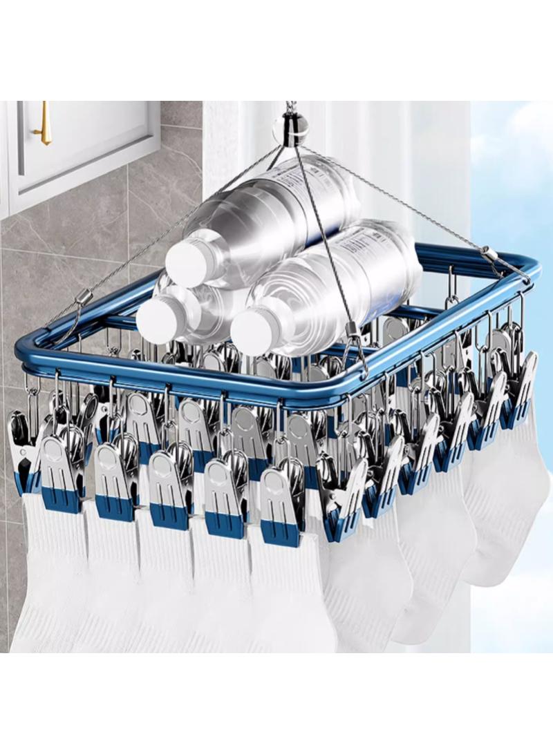 Aluminum alloy sock drying rack, clothes drying rack, balcony clip, multifunctional underwear sock rack - Image 5