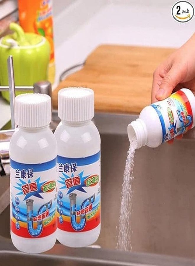 KANAKADHARA Drainage Block Remover Sink Cleaner Drain Powder Hair Remove from Pipe use Bathroom wash Removes Clogs, Blockages in Washbasin, Septic Tank, Sinks, Pipes Cleaning And Unblocker Solution (Pack of 2) - Image 4