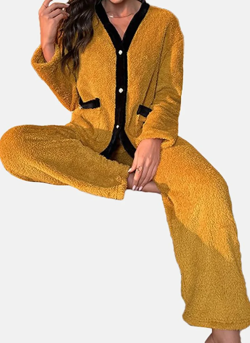 يونيكي Mustard Yellow Solid Pyjamas & Top