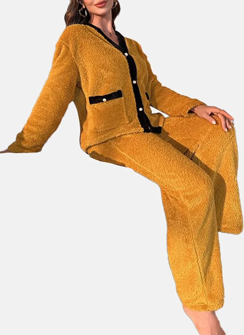 يونيكي Mustard Yellow Solid Pyjamas & Top