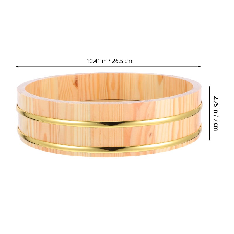Cypress Wood Sushi Rice Mixing Tub 26cm Hangiri Bowl For Home Kitchen And Restaurant - Image 3