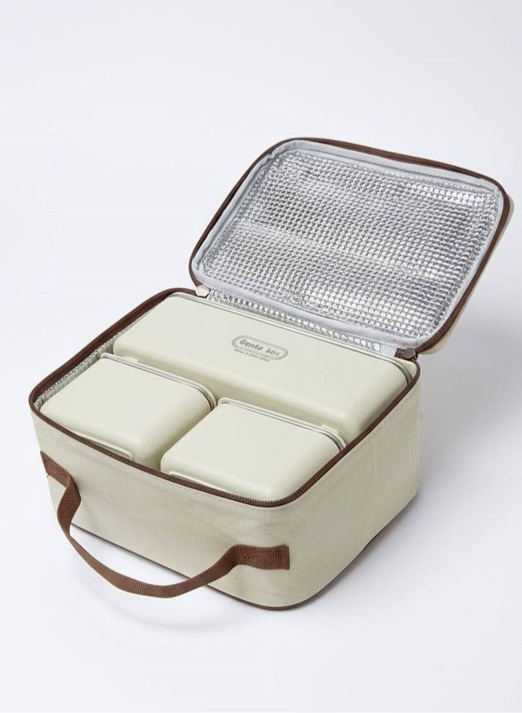 Lunch Box Leak-proof Thermal Adult Lunch Box with Insulated Bag Stackable Food Container Made of Stainless Steel - Image 1