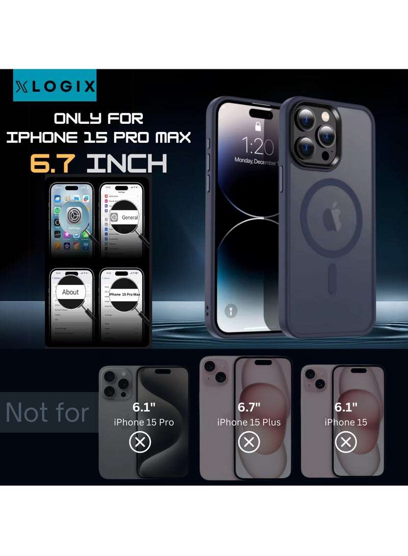 XLogix FrostX for iPhone 15 Pro Max Case, Frosted Blue - Slim Protective Cover with MagSafe Compatibility | Shockproof & Scratch-Resistant Design, FrostX Series - Image 5