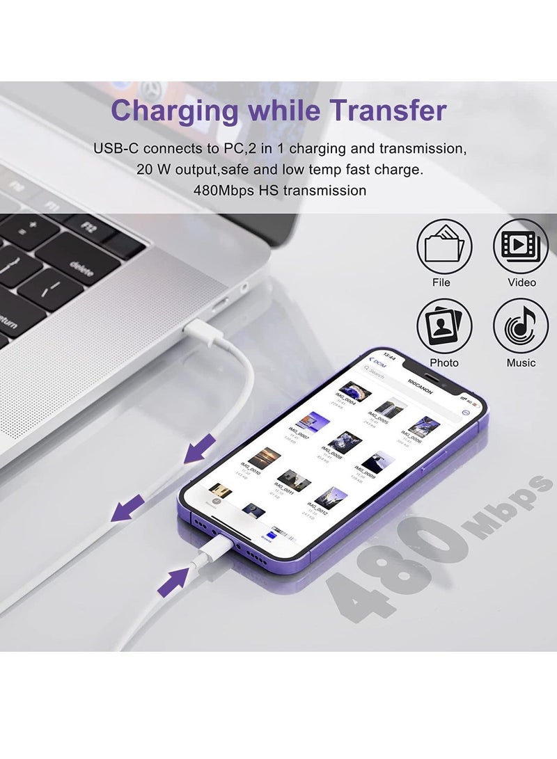 I Phone 15 Pro Max 20W USB Type - C Power Adapter Charger (USB Type - C to Type - C) USB-C Woven Charge Cable 1m ​​ - Image 4