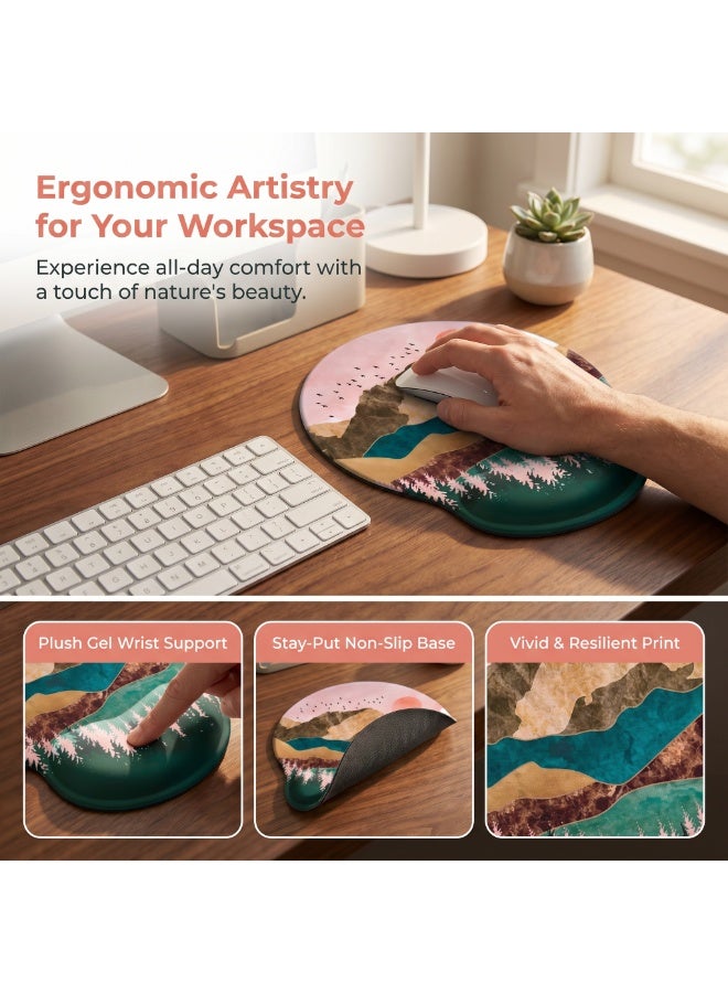 CozyNook Mouse Pad with Memory Foam Wrist Support, Ergonomic Non-Slip Wrist Rest Pad for Office, Home, Laptop & Desktop, Botanical Floral Desk Accessory - Image 3