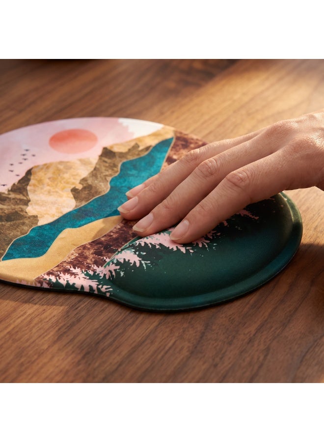 CozyNook Mouse Pad with Memory Foam Wrist Support, Ergonomic Non-Slip Wrist Rest Pad for Office, Home, Laptop & Desktop, Botanical Floral Desk Accessory - Image 4
