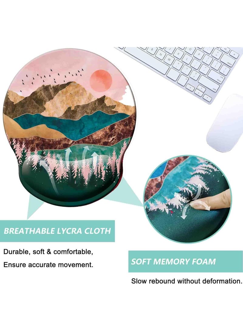 CozyNook Mouse Pad with Memory Foam Wrist Support, Ergonomic Non-Slip Wrist Rest Pad for Office, Home, Laptop & Desktop, Botanical Floral Desk Accessory - Image 5