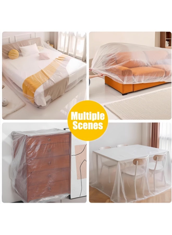 2 Pieces Furniture Dust Covers with Elastic, Extra Large Sofa Couch Cover, Durable Waterproof Furniture Protector – Clear Moving Storage Bag for Bed, Sofa, Dining Table, TV Cabinet, 17 x 7.8 ft（ 5.2 x 2.4m） - Image 4