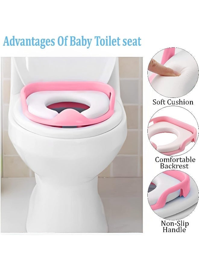 ECVV Potty Training Seat, Potty Seat For Kids, Children, Travel Potty Seat, Potty Toilet Seat, For Baby Girls Or Baby Boys, Training Toilet Seat.(Pink) - Image 1