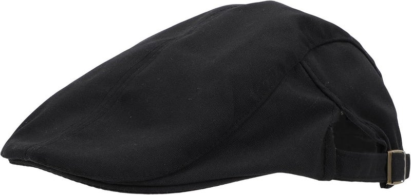 Chef Beret Hat Canvas Cabbie Cap Unisex Restaurant Waiter Beret for Food Service Kitchen Cooking Black - Image 1