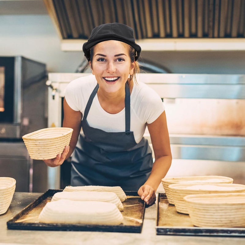 Chef Beret Hat Canvas Cabbie Cap Unisex Restaurant Waiter Beret for Food Service Kitchen Cooking Black - Image 4