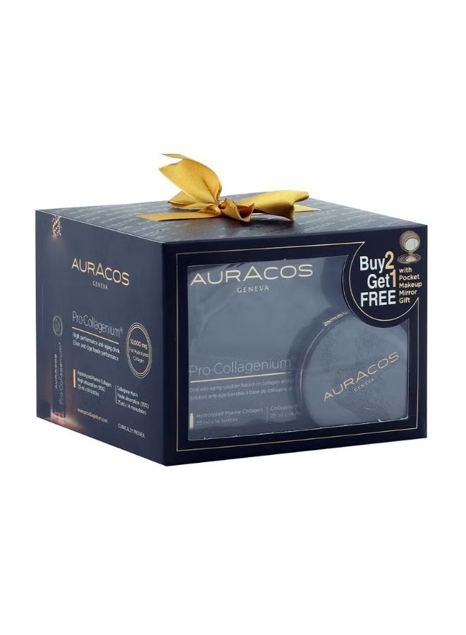 Auracos Geneva Pro Collagenium 25ml Oral Anti-Aging Solution, Pack of 14's - 2+1 PROMO PACK