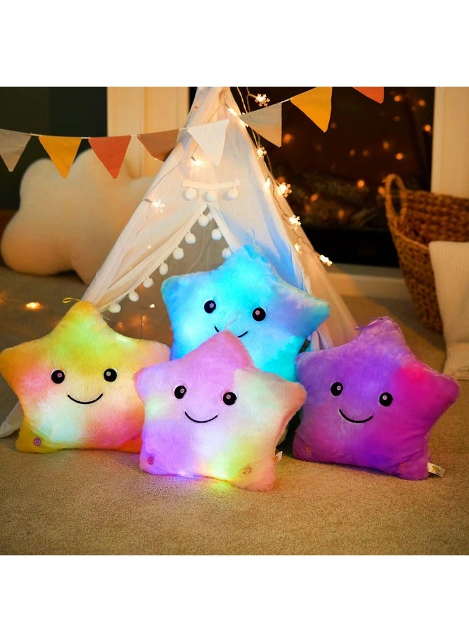 WEWILL 13'' Creative Twinkle Star Glowing Led Night Light Plush Pillows Stuffed Animals Toys Birthday Christmas Holiday Valentines Gifts For Toddlers Girls(Pink)  - Image 3